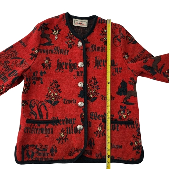 KITZ-PICHLER Vintage 100% Wool Austrian women's Sweater Cardigan Medium - Picture 14 of 16